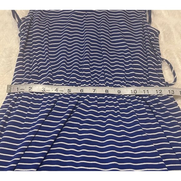 Women's Merona Sundress Blue w/White Stripes Rayon Spandex Blend Junior's Size M - Picture 7 of 12